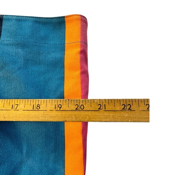 L.L. Bean Colorful Stripe Canvas Tote Bag Large Beach Travel Everyday Poly Lined - Picture 5 of 12